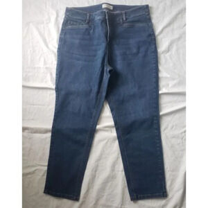 J Jill Denim Smooth Fit Slim Ankle Jeans Size 14 Petite Med Wash High Rise